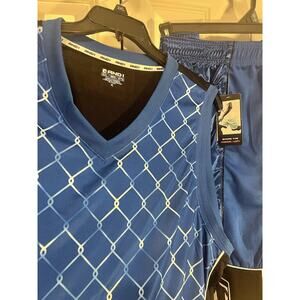 AND1 Men's Basketball Shorts & Sleeveless Shirt Set -Lapis Blue-3XL